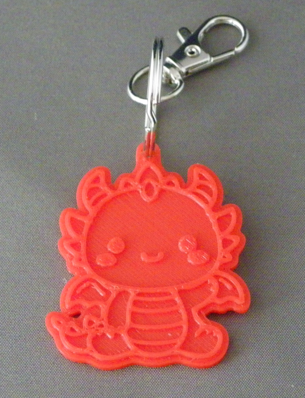 (image for) 3D Prints - Draak Sleutelhanger 1 - Rood (Red)