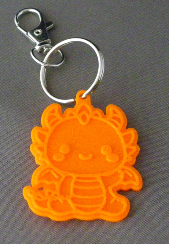 (image for) 3D Prints - Draak Sleutelhanger 1 - Zonnig Oranje (Sunny Orange)