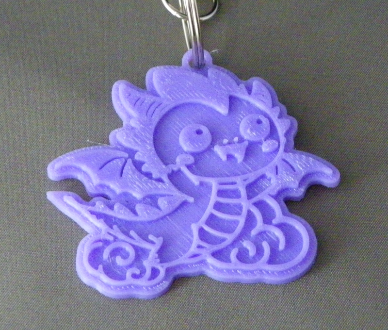 (image for) 3D Prints - Draak Sleutelhanger 2 - Paars (Purple)