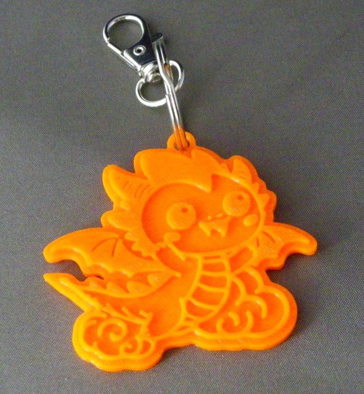 (image for) 3D Prints - Draak Sleutelhanger 2 - Zonnig Oranje (Sunny Orange)
