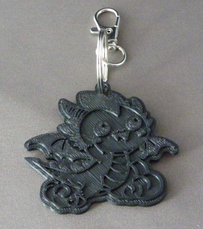 (image for) 3D Prints - Draak Sleutelhanger 2 - Zwart (Black)