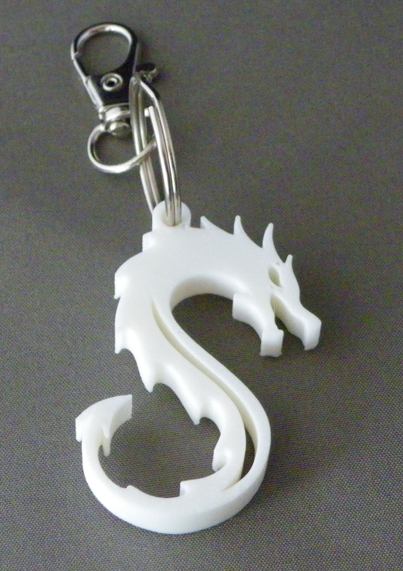 (image for) 3D Prints - Draak Sleutelhanger 3 - Wit (White)