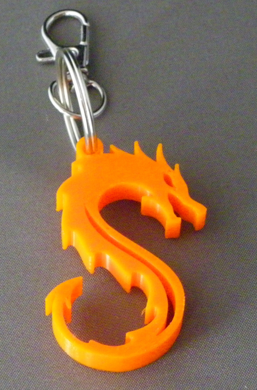 (image for) 3D Prints - Draak Sleutelhanger 3 - Zonnig Oranje (Sunny Orange)
