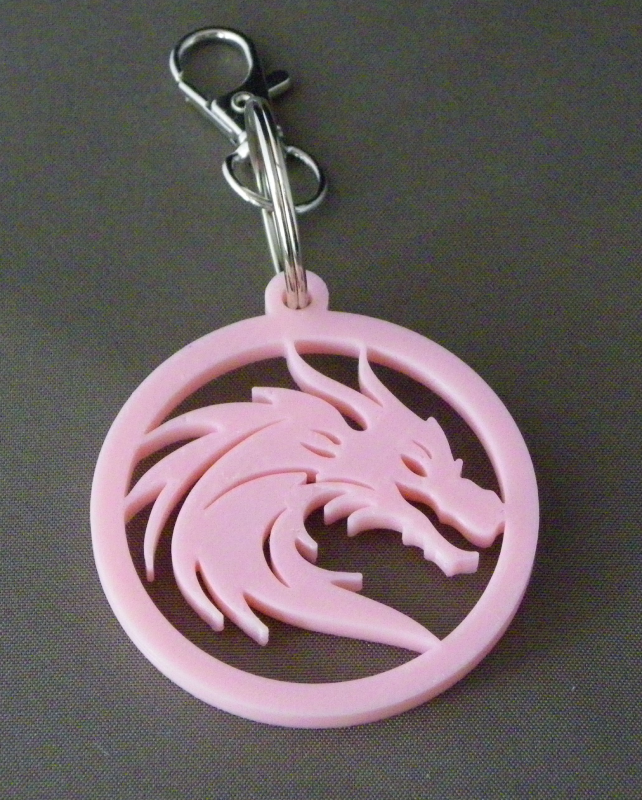(image for) 3D Prints - Draak Sleutelhanger 4 - Kersenroze (Sakura Pink)