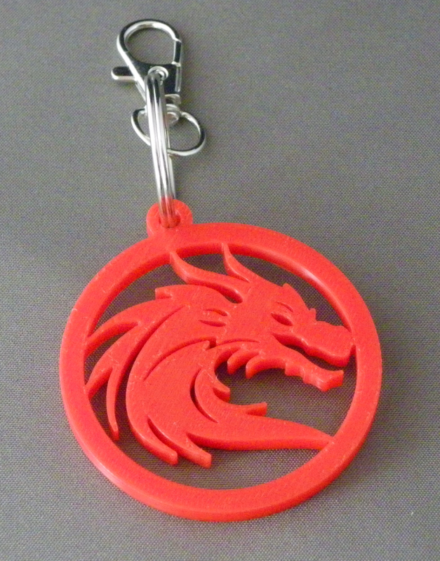 (image for) 3D Prints - Draak Sleutelhanger 4 - Rood (Red)