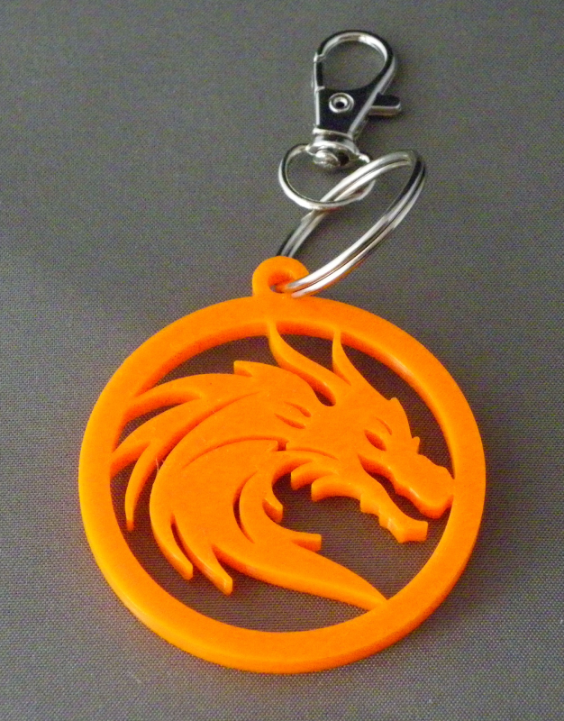 (image for) 3D Prints - Draak Sleutelhanger 4 - Zonnig Oranje (Sunny Orange)