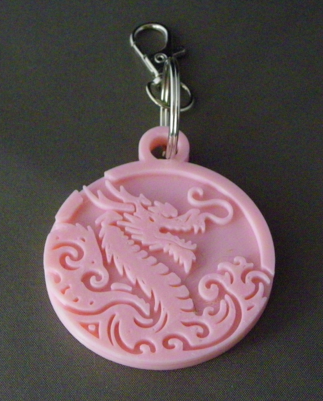 (image for) 3D Prints - Draak Sleutelhanger 5 - Kersenroze (Sakura Pink)