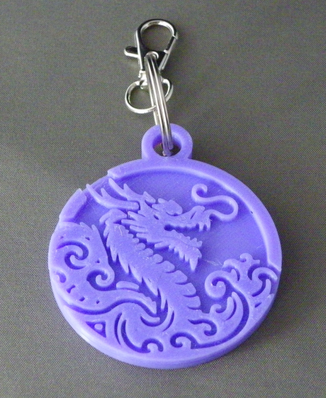 (image for) 3D Prints - Draak Sleutelhanger 5 - Paars (Purple)
