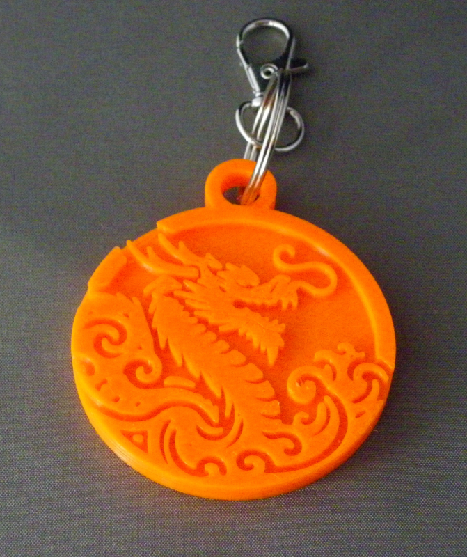 (image for) 3D Prints - Draak Sleutelhanger 5 - Zonnig Oranje (Sunny Orange)