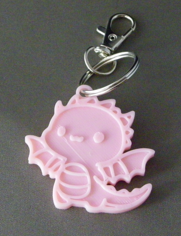 (image for) 3D Prints - Draak Sleutelhanger 6 - Kersenroze (Sakura Pink)