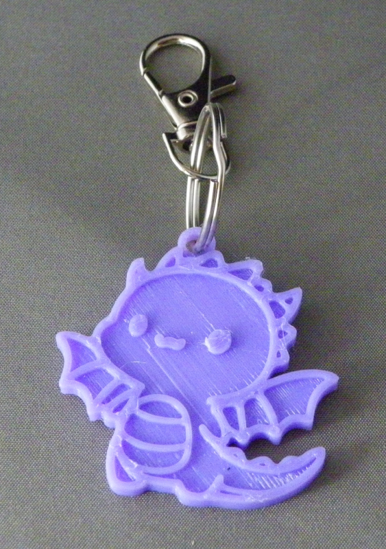 (image for) 3D Prints - Draak Sleutelhanger 6 - Paars (Purple)