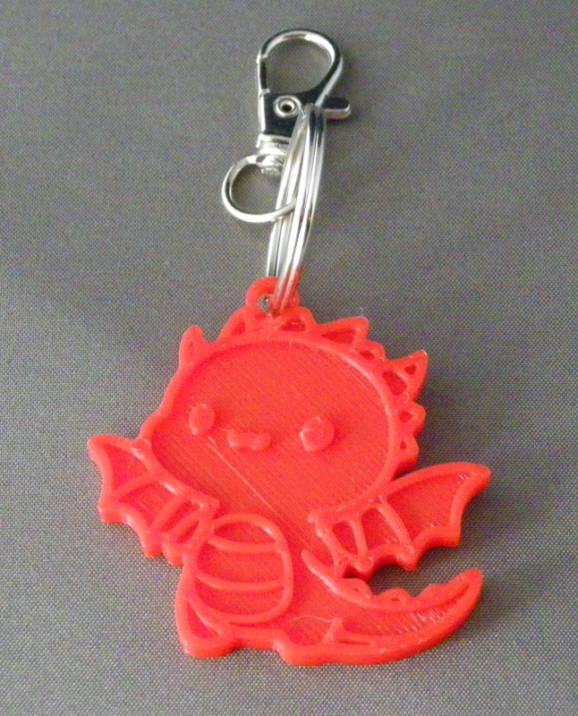 (image for) 3D Prints - Draak Sleutelhanger 6 - Rood (Red)