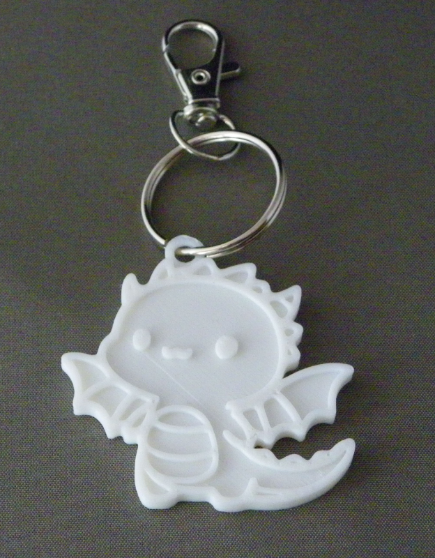 (image for) 3D Prints - Draak Sleutelhanger 6 - Wit (White)
