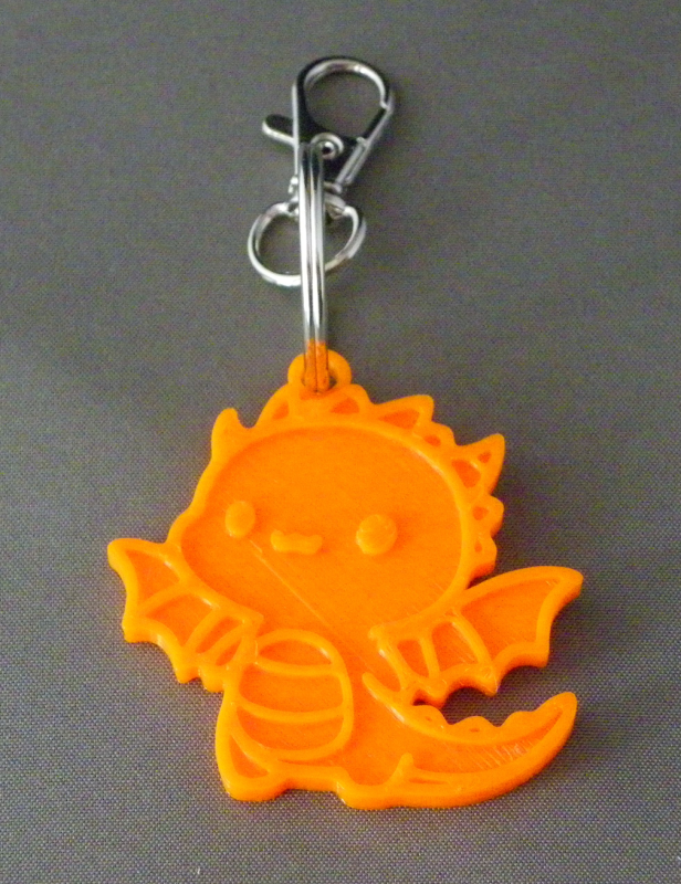 (image for) 3D Prints - Draak Sleutelhanger 6 - Zonnig Oranje (Sunny Orange)