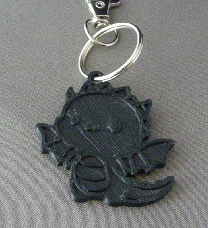 (image for) 3D Prints - Draak Sleutelhanger 6 - Zwart (Black)