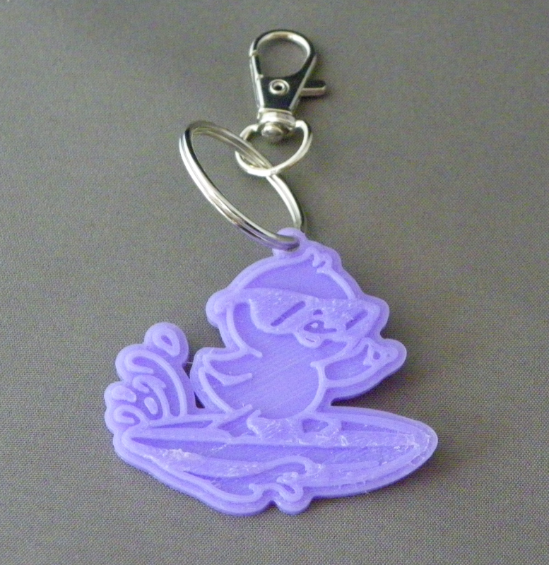 (image for) 3D Prints - Eend Sleutelhanger 1 - Paars (Purple)