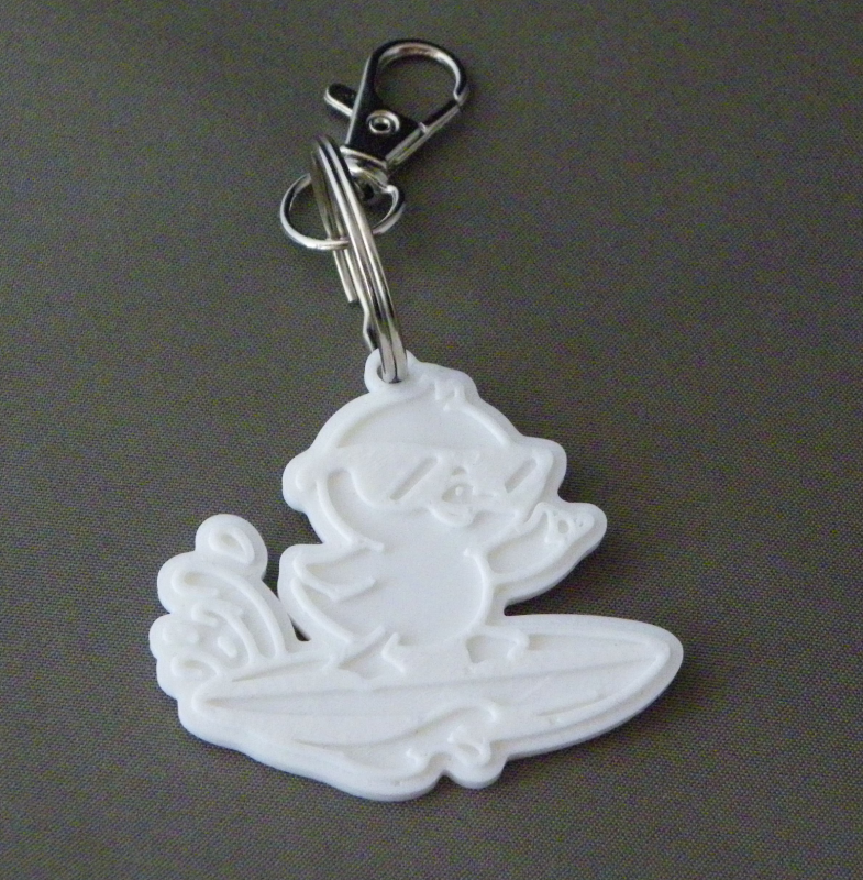 (image for) 3D Prints - Eend Sleutelhanger 1 - Wit (White)