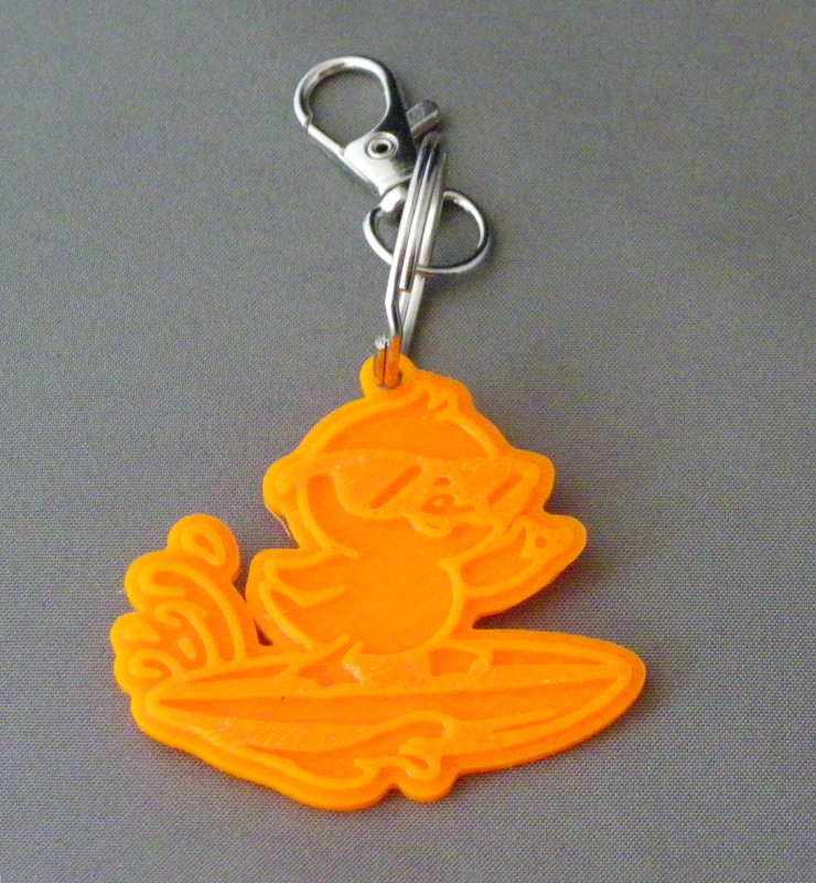 (image for) 3D Prints - Eend Sleutelhanger 1 - Zonnig Oranje (Sunny Orange)