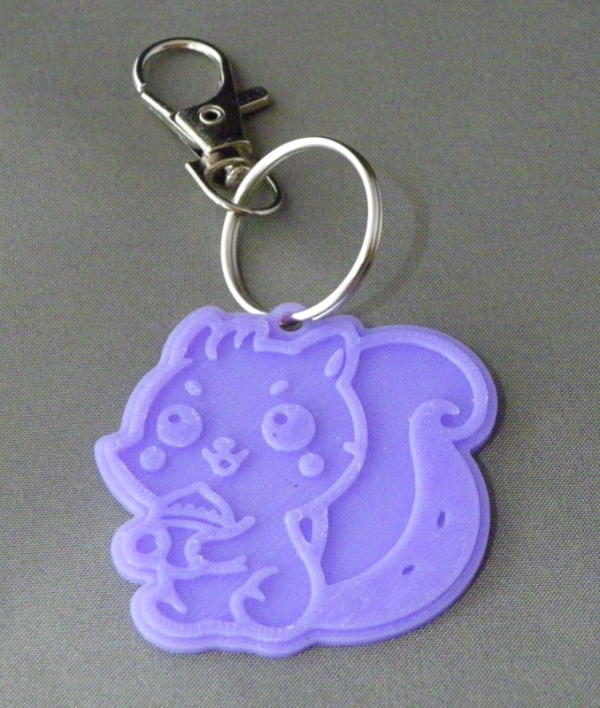 (image for) 3D Prints - Eekhoorn Sleutelhanger 1 - Paars (Purple)