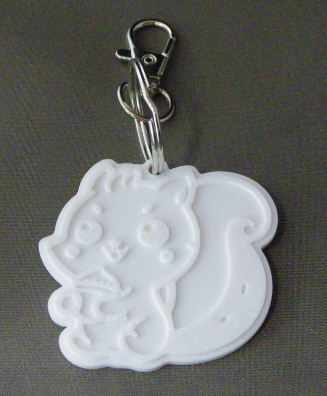 (image for) 3D Prints - Eekhoorn Sleutelhanger 1 - Wit (White)