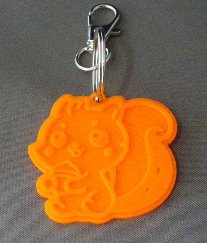 (image for) 3D Prints - Eekhoorn Sleutelhanger 1 - Zonnig Oranje (Sunny Orange)