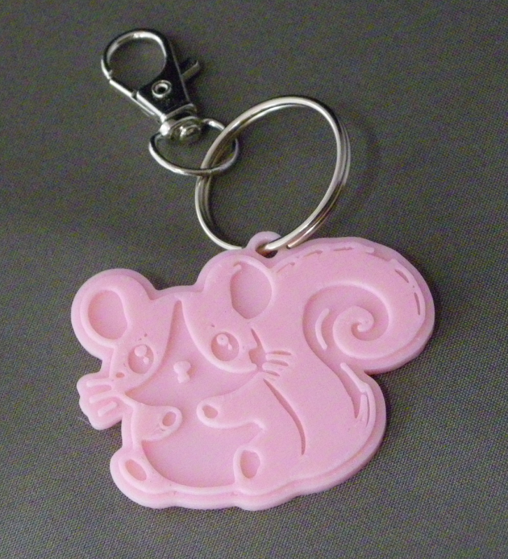 (image for) 3D Prints - Eekhoorn Sleutelhanger 2 - Kersenroze (Sakura Pink)