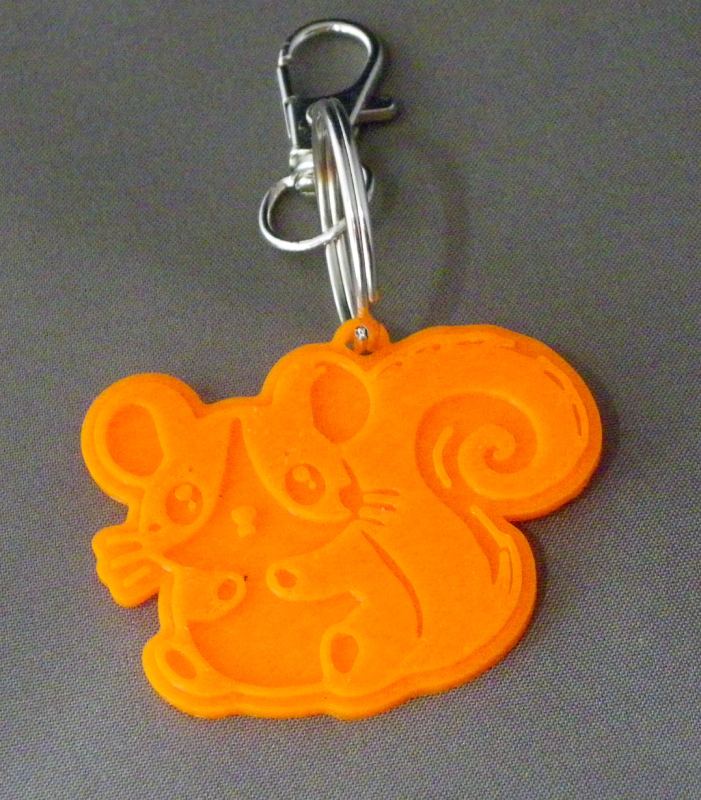 (image for) 3D Prints - Eekhoorn Sleutelhanger 2 - Zonnig Oranje (Sunny Orange)