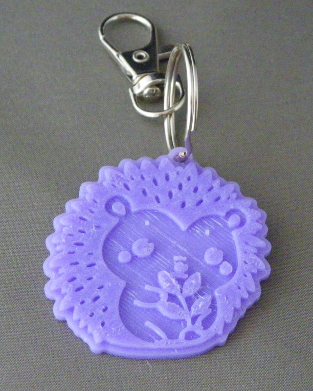(image for) 3D Prints - Egel Sleutelhanger 1 - Paars (Purple)