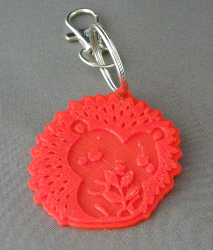 (image for) 3D Prints - Egel Sleutelhanger 1 - Rood (Red)