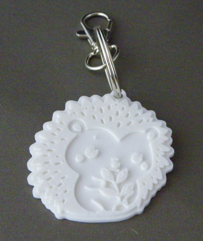 (image for) 3D Prints - Egel Sleutelhanger 1 - Wit (White)