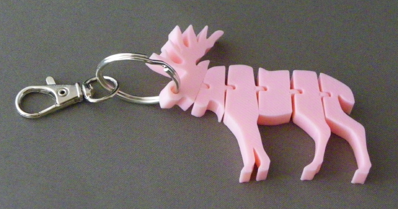 (image for) 3D Prints - Eland Sleutelhanger 3 - Kersenroze (Sakura Pink)