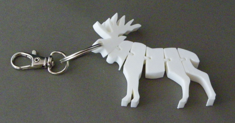 (image for) 3D Prints - Eland Sleutelhanger 3 - Wit (white)