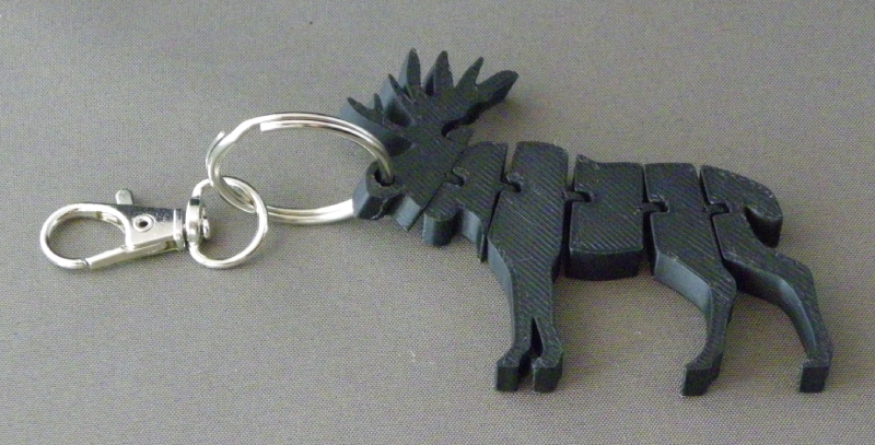 (image for) 3D Prints - Eland Sleutelhanger 3 - Zwart (Black)