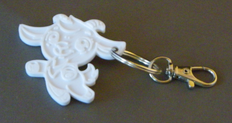 (image for) 3D Prints - Geit Sleutelhanger 1 - Wit (White)