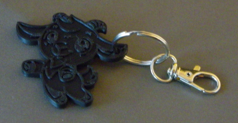 (image for) 3D Prints - Geit Sleutelhanger 1 - Zwart (Black)