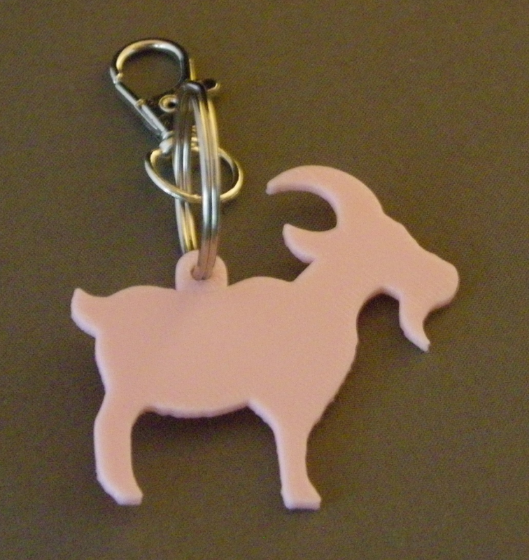 (image for) 3D Prints - Geit Sleutelhanger 2 - Kersenroze (Sakura Pink)