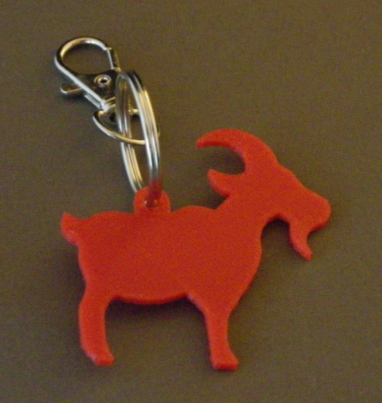 (image for) 3D Prints - Geit Sleutelhanger 2 - Rood (Red)