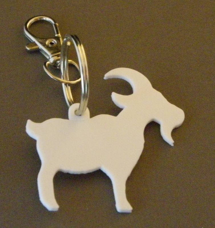 (image for) 3D Prints - Geit Sleutelhanger 2 - Wit (White)