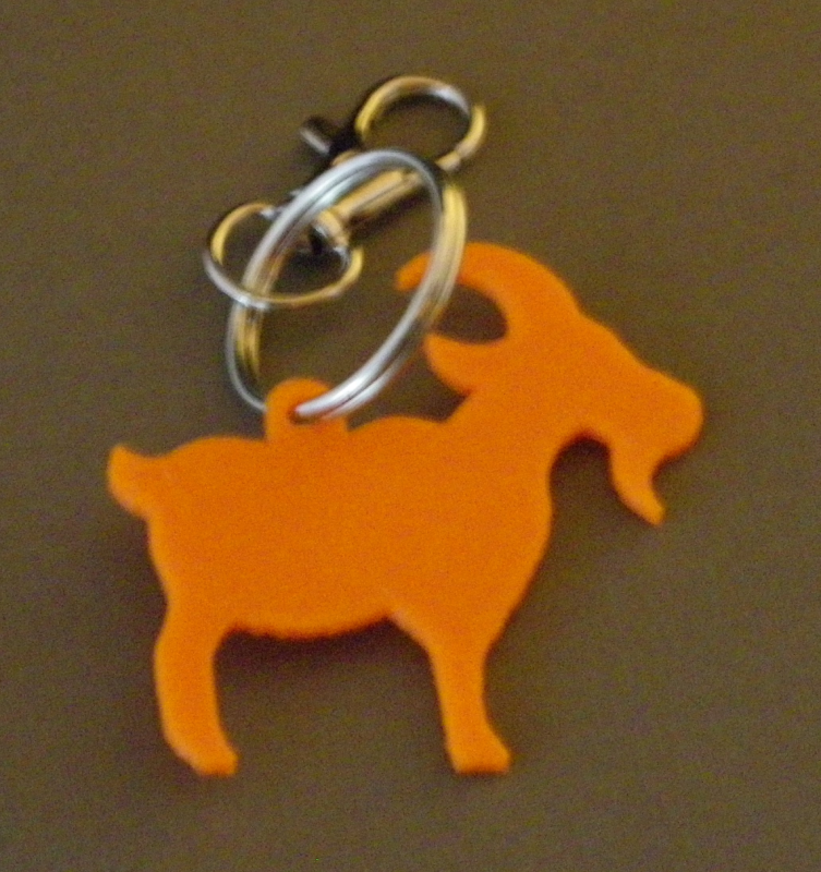 (image for) 3D Prints - Geit Sleutelhanger 2 - Zonnig Oranje (Sunny Orange)