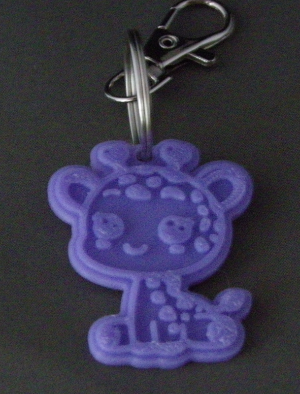 (image for) 3D Prints - Giraffe Sleutelhanger 1 - Paars (Purple)
