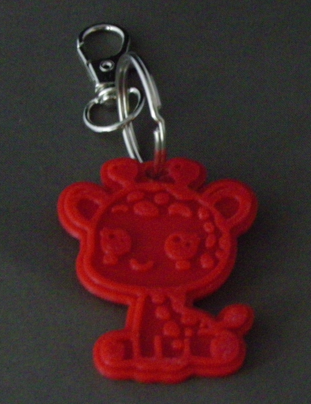 (image for) 3D Prints - Giraffe Sleutelhanger 1 - Rood (Red)