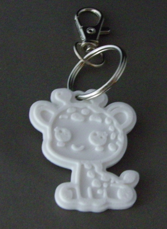 (image for) 3D Prints - Giraffe Sleutelhanger 1 - Wit (White)