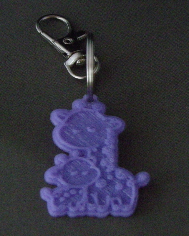 (image for) 3D Prints - Giraffe Sleutelhanger 2 - Paars (Purple)