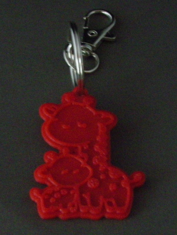 (image for) 3D Prints - Giraffe Sleutelhanger 2 - Rood (Red)