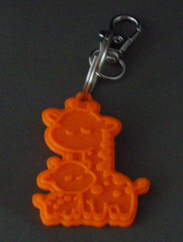 (image for) 3D Prints - Giraffe Sleutelhanger 2 - Zonnig Oranje (Sunny Orange)