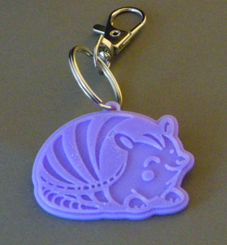 (image for) 3D Prints - Gordeldier Sleutelhanger 1 - Paars (Purple)