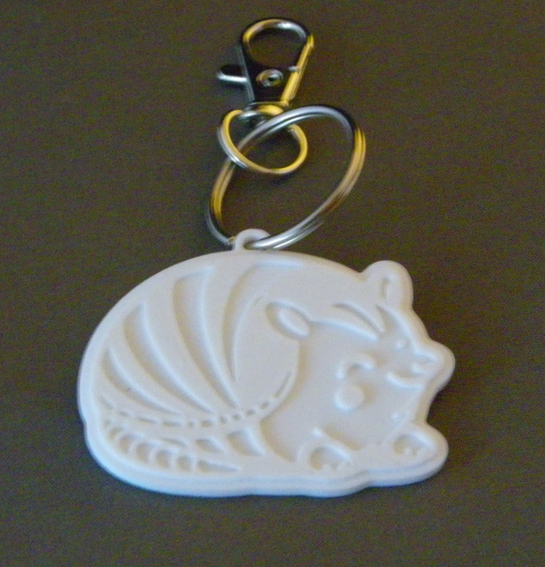 (image for) 3D Prints - Gordeldier Sleutelhanger 1 - Wit (White)