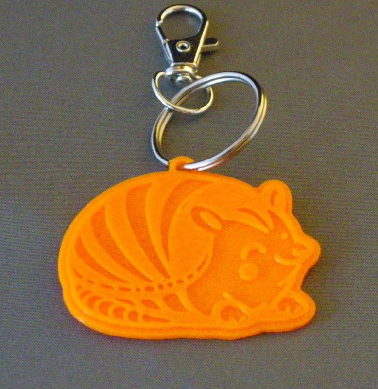 (image for) 3D Prints - Gordeldier Sleutelhanger 1 - Zonnig Oranje (Sunny Orange)