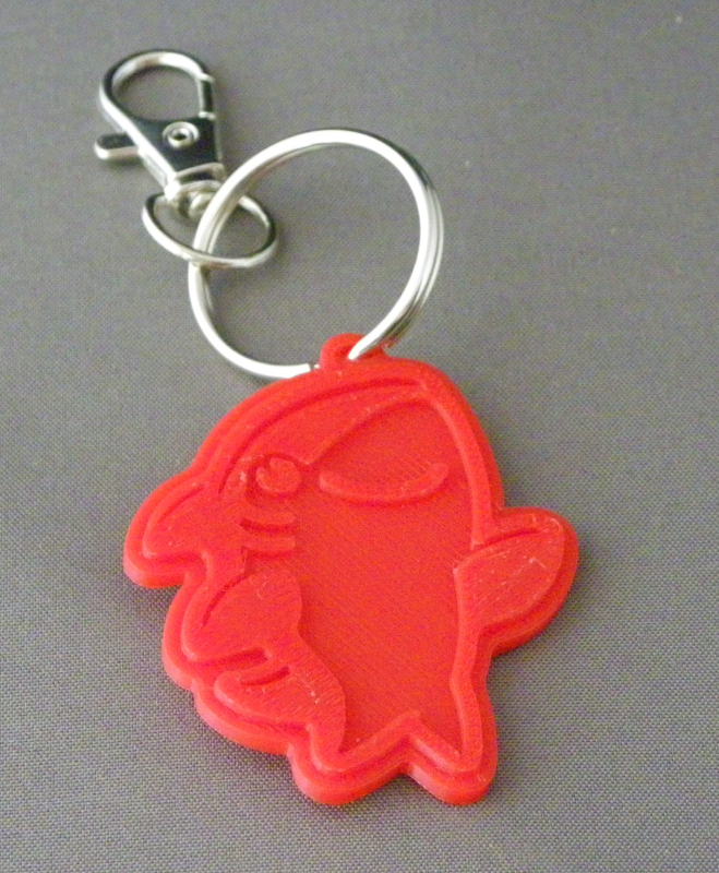 (image for) 3D Prints - Haai Sleutelhanger 4 - Rood (Red)