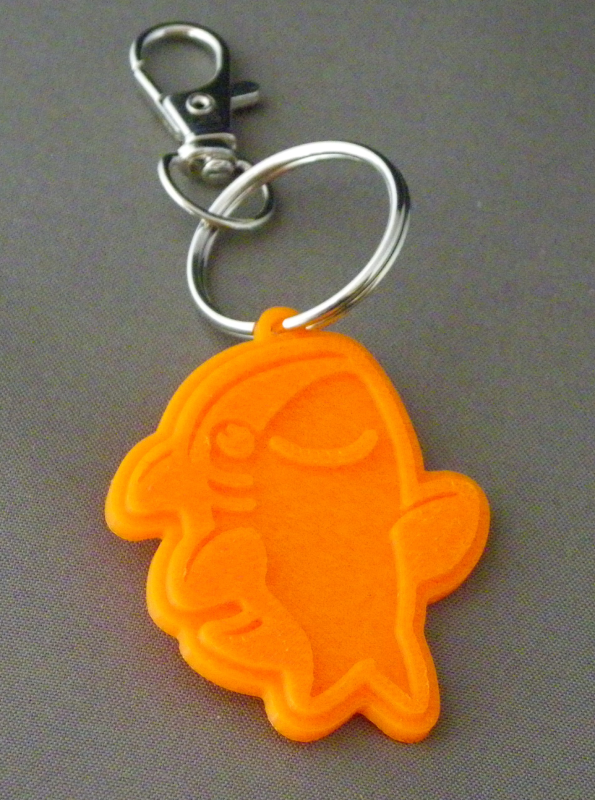 (image for) 3D Prints - Haai Sleutelhanger 4 - Zonnig Oranje (Sunny orange)